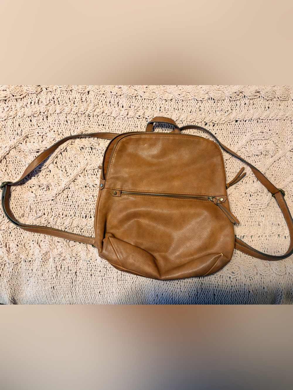 Sonoma Brown Leather Crossbody Backpack